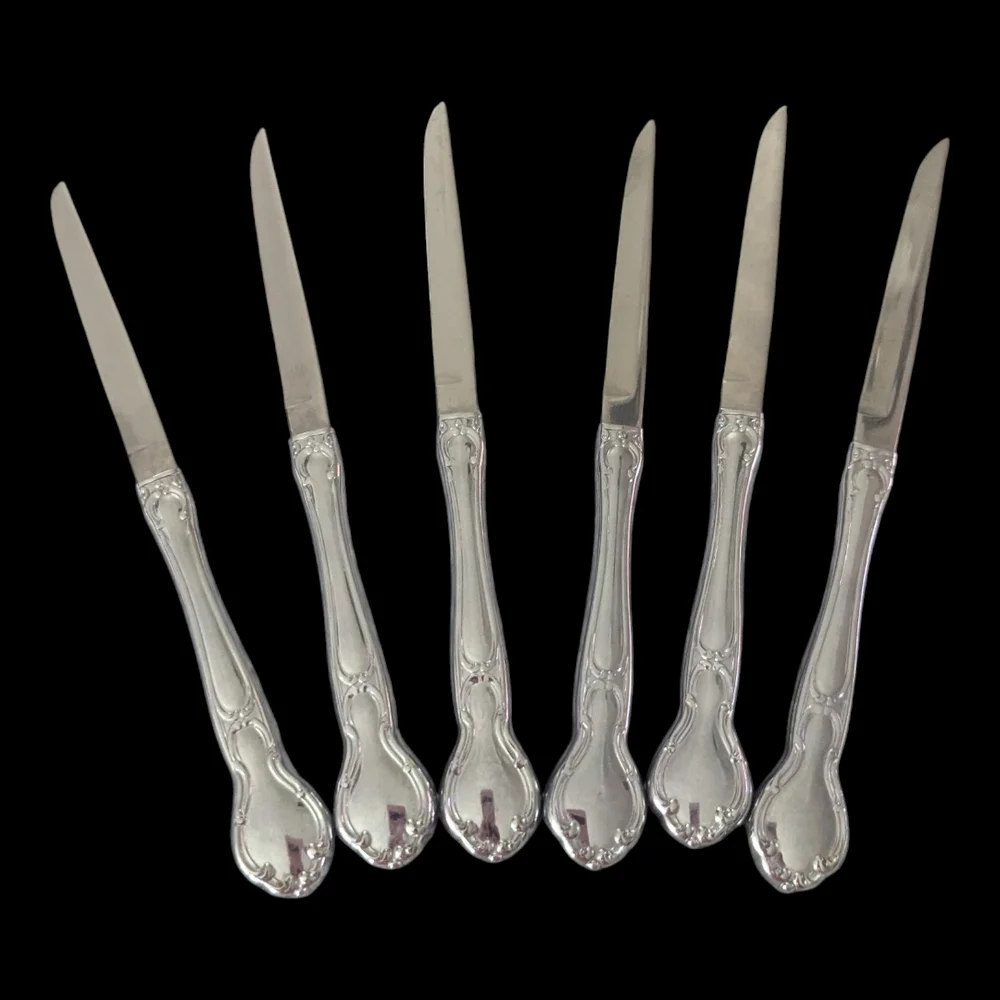 Set Of 6 VTG Carvel Hall Merrimack Towle CVH16 Glossy Stainless Steel USA 8.5
